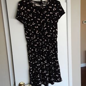 Banana Republic - Black floral fress XSP